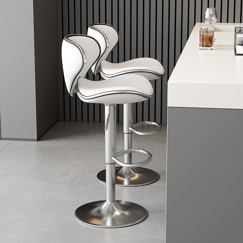 Light Luxury Bar Chair Home High Stool Modern Simple Backrest Chair Reception Chair Lifting Swivel Bar Chair