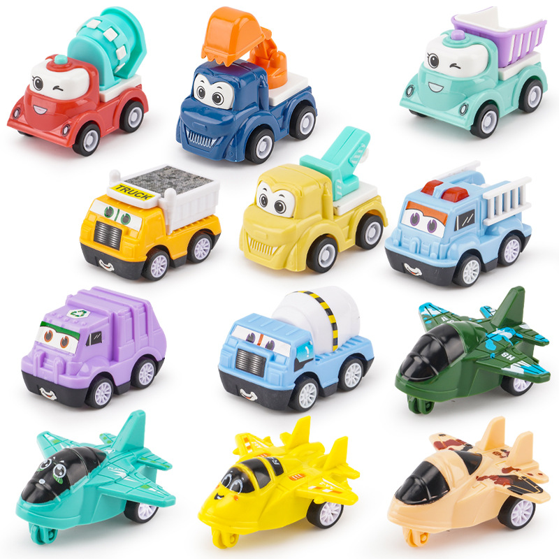 Cartoon engineering car toy boy Huili mini car Net Red children's toy stall wholesale tremolo with the same style