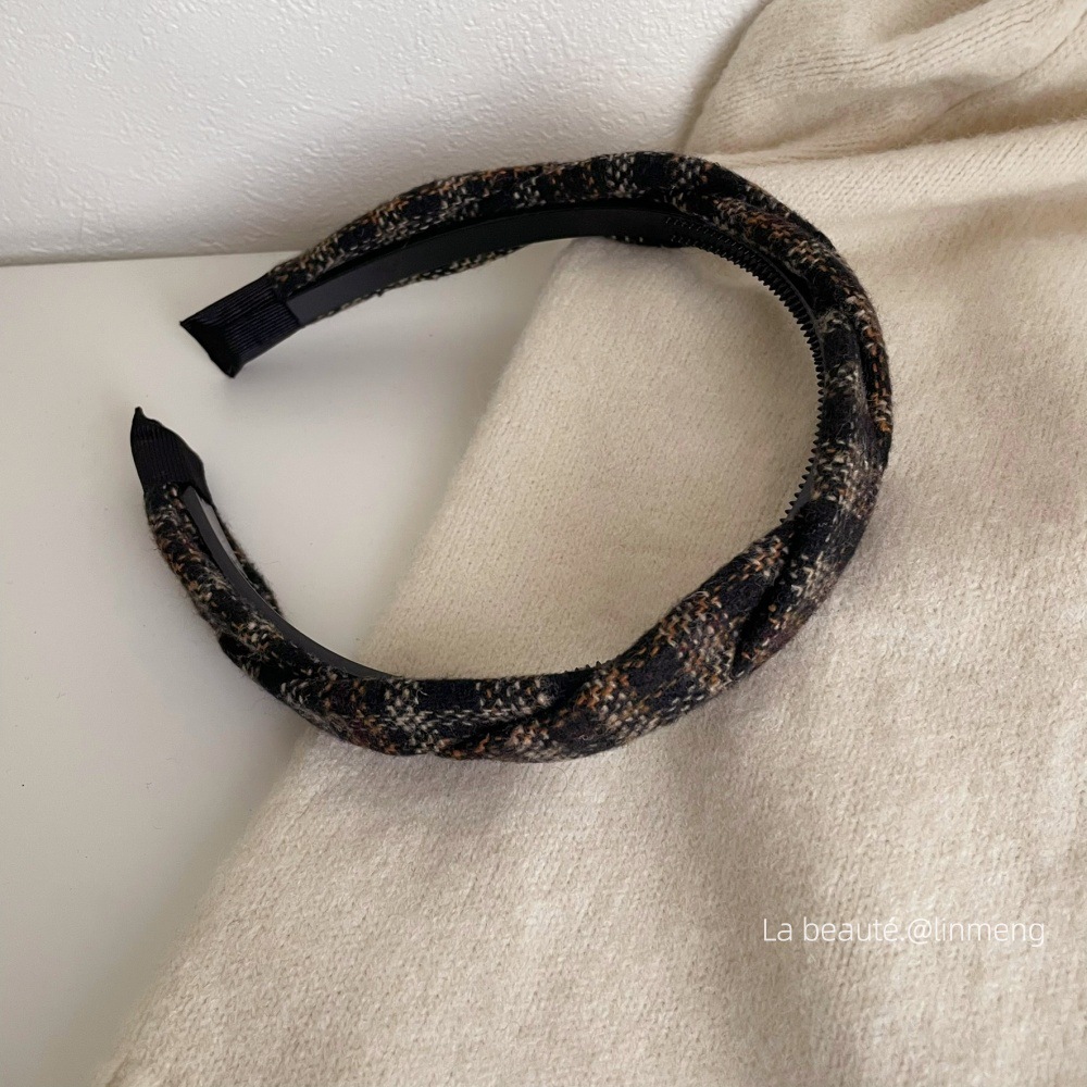 Diadema superior de cráneo alto Diadema de fragancia pequeña negra de alta calidad Diadema de estilo perla coreana arco simple cueva para el cabello accesorios para el cabello femenino