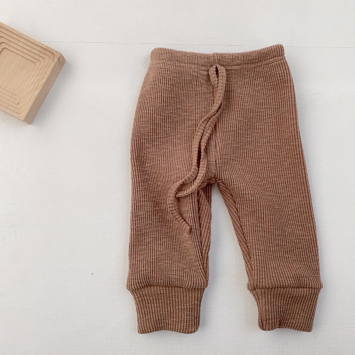 Polainas para niños bebé otoño e invierno ropa estilo coreano ropa para niños bebé rayas engrosadas pantalones niños y niñas bebé pantalones forrados de lana