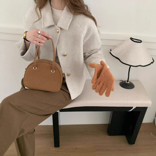 2025 Short Wool Coat Women's High-end Lapel Loose Double-sided Wool Coat Women's Korean Style Autumn and Winter New Arrival