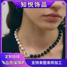 2025外贸跨境新款双色檀香木项链精致高级感时尚通勤颈链饰品礼物