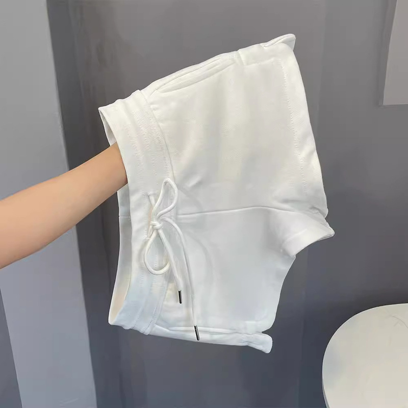 American Style Retro Sports Shorts Women's Summer Thin Slim-fit Slimming Casual Triple Pants High Waist Drawstring Hot Pants for Hot Girls