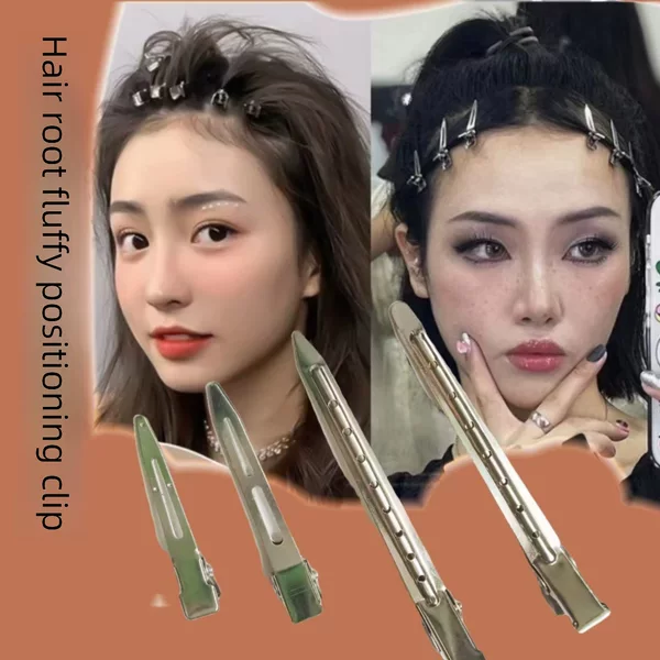 Cross-border Amazon hand push corrugated clip positioning clip studio makeup artist dyeing and ironing shape seamless clip duckbill clip manufacturer