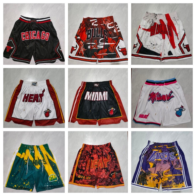 Magic Raptors Nets basketball shorts, high street American style sports shorts, Heat Warriors 76ers pocket shorts, Year of the Tiger sports shorts
