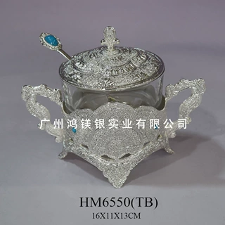 厨房用品创意锌合金糖盅 雪糕杯小吃盅配勺子 花盖 餐厨具摆设品