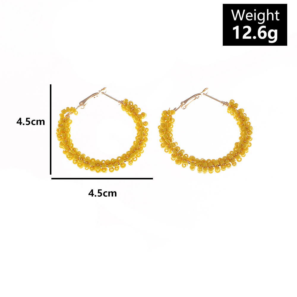 Nihaojewelry Ethnic Style Color Rice Bead C-shaped Earrings Wholesale Jewelry display picture 1