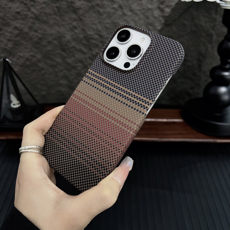 Carbon Fiber Magnetic Suction Case Suitable for iPhone 17 Pro Max, Kevlar Apple 16 Half-Cover Pc Anti-Drop 14 Hard Case