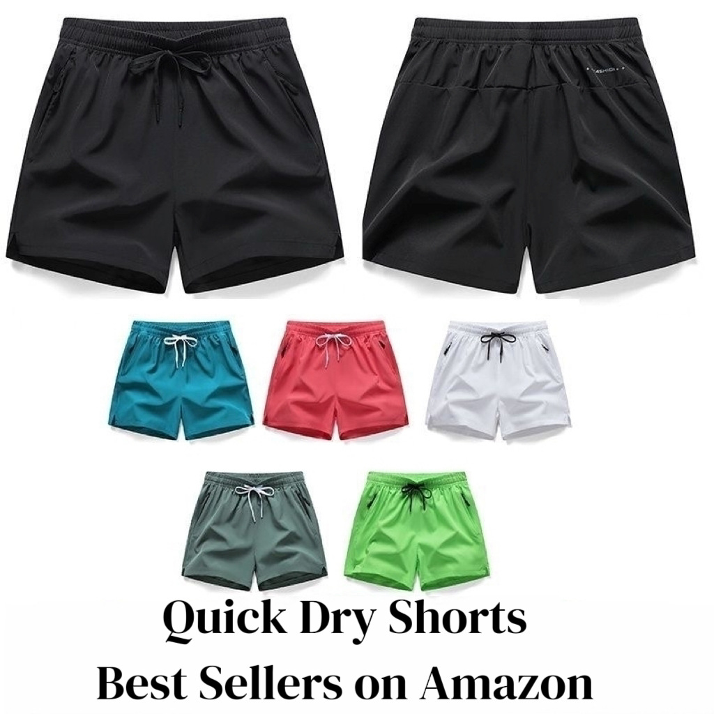 2026 Cross-Border Amazon Ice Silk Quick-Dry Shorts Men's Casual Ice Silk Three-Quarter Pants Couple Hot Pants Beach Shorts