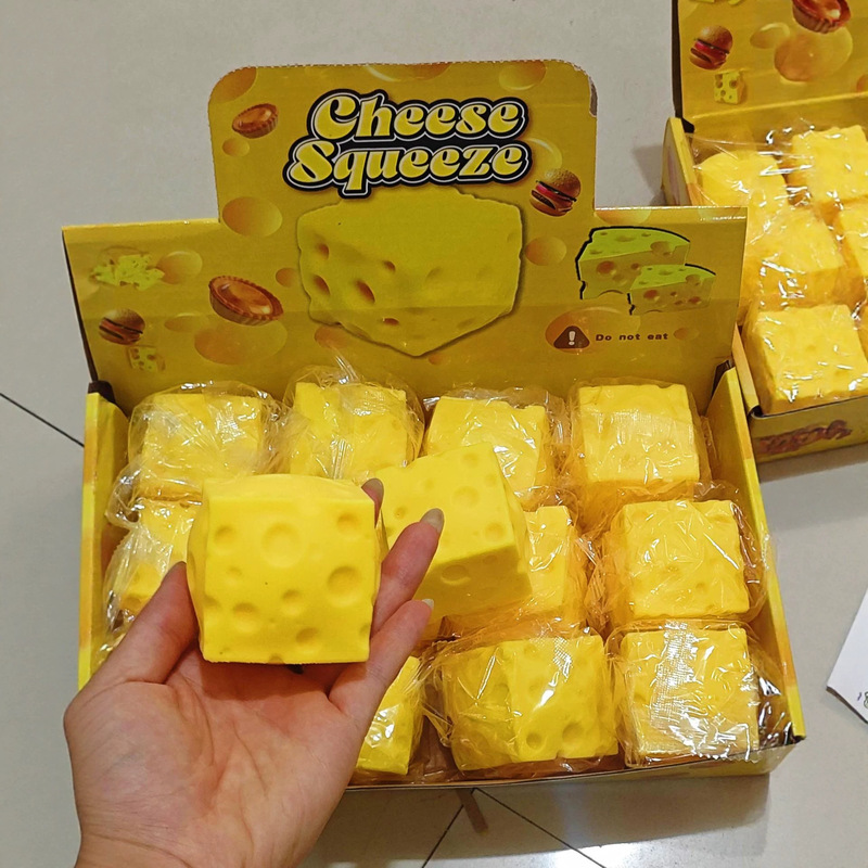 Cheese Squishy Toy for Stress Relief, Simulated TPR Square and Triangle Cheese Squishy Slow Rebound Toy Wholesale Cheese Squishy Toy for Stress Relief, Simulated TPR Square and Triangle Cheese Squishy Slow Rebound Toy Wholesale