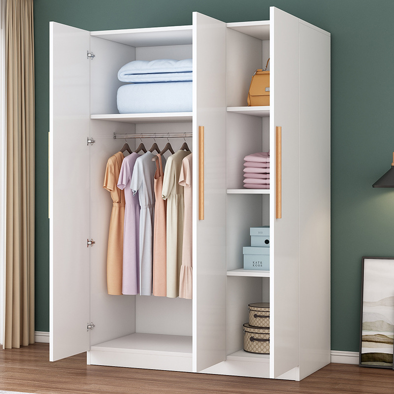 Wardrobe for Home Bedroom, Economical for Rental Apartments, Small-Sized Simple Assembly Solid Wood Storage Large Wardrobe