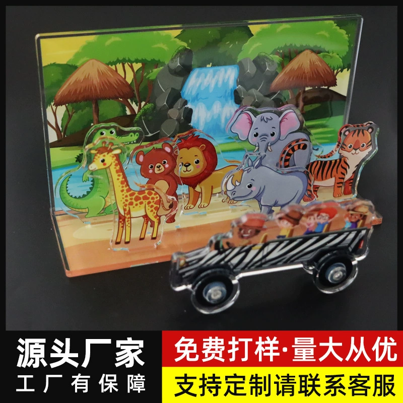 Прозрачная акриловая мультяшная подставка с несколькими вилками Индивидуальный логотип Гуманоидные периферийные украшения Рекламная подставка на заказ