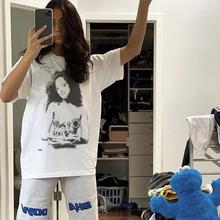 saint vintage ��ʽ�ָ߽���ӡ��ͷ������������T����������tee