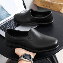 厨师鞋男士2025年新款防滑防臭仿皮鞋透气舒适防水厨房工作鞋