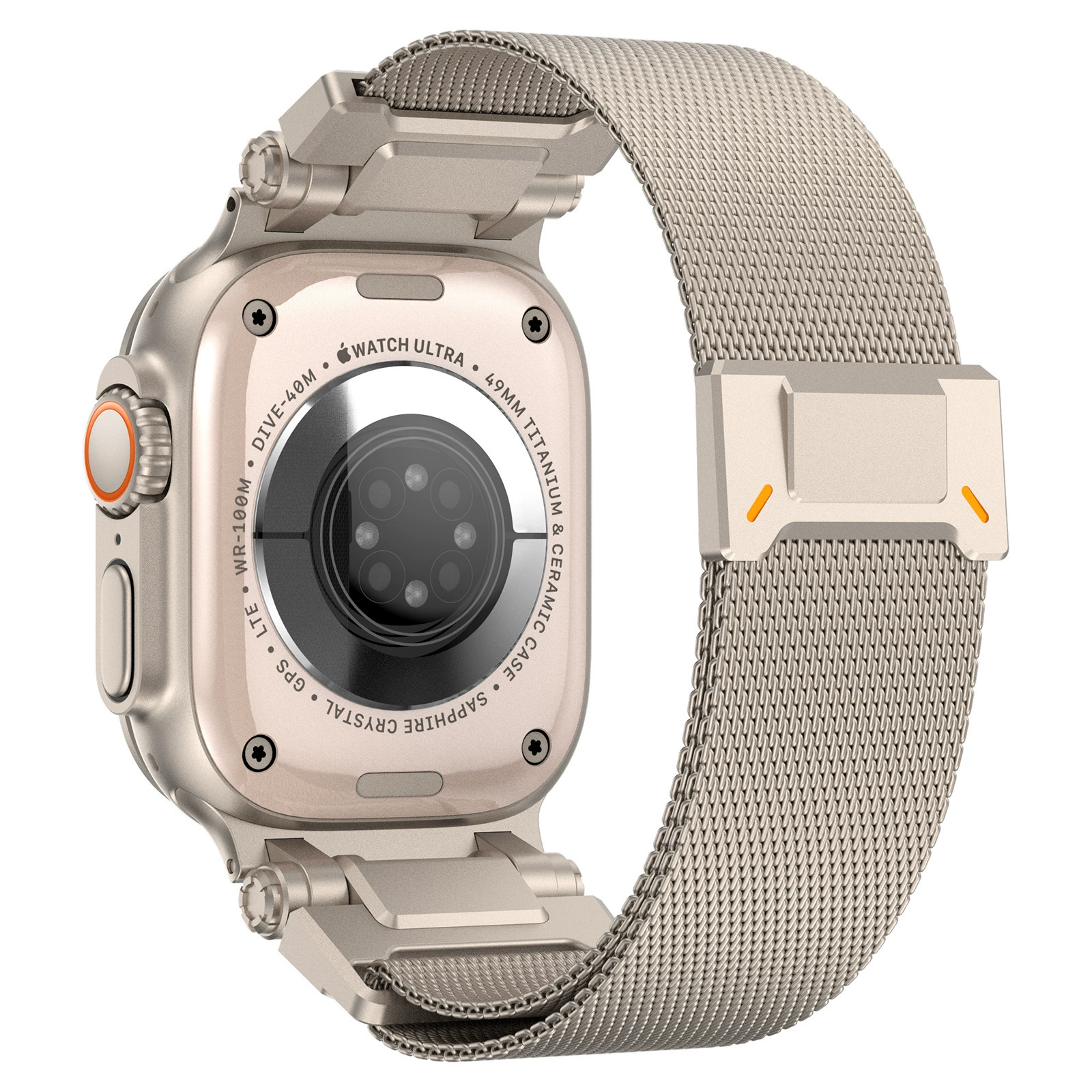 ticmate Explorer Milan ремешок для Apple Watch 44-49 мм: серебристый, титановый, черный