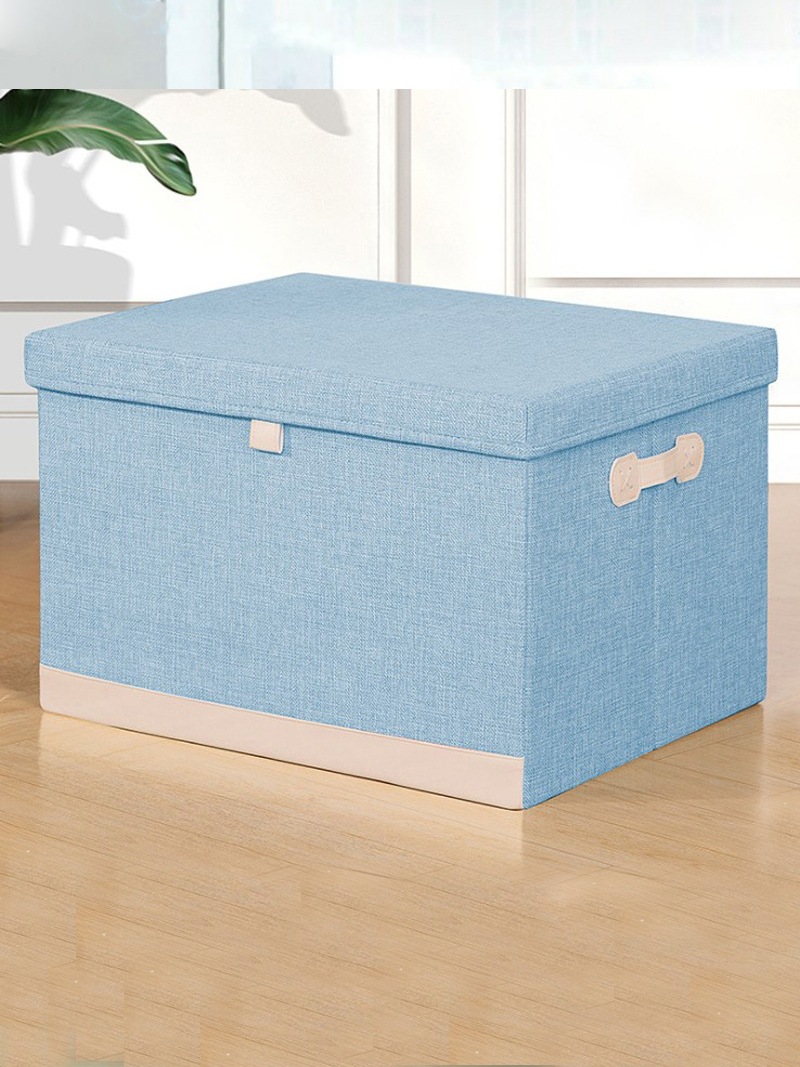 棉麻收纳箱布艺进口装衣服衣柜整理箱高颜值带盖家用折叠盒子