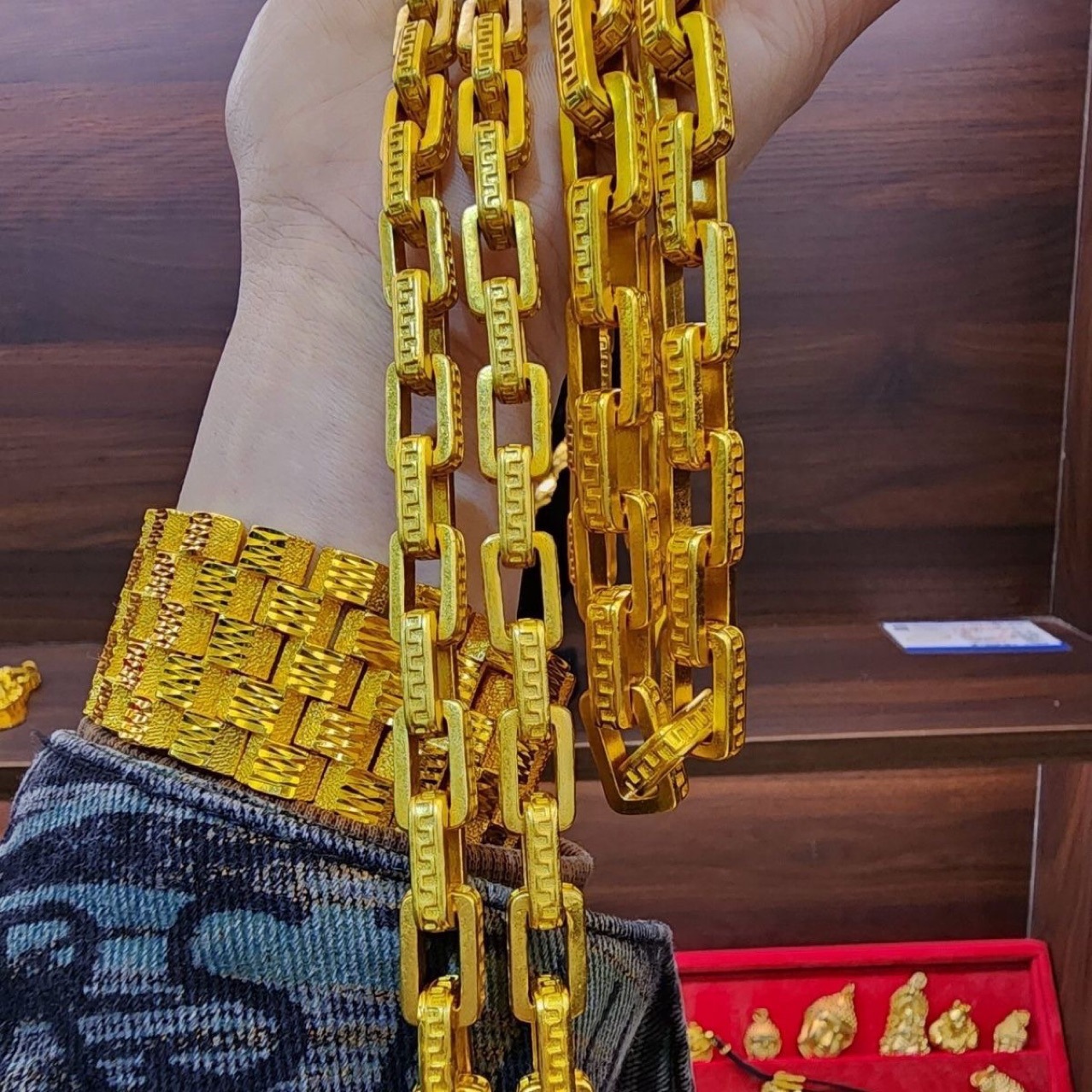 Interlocking High-End Light Luxury Live Wholesale Necklace Popular Necklace Great Wall Pattern Necklace Men's Fashionable and Elegant