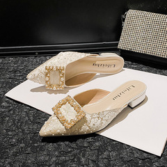 時尚包頭拖鞋女夏季一腳蹬穆勒鞋外穿防滑防臭涼拖大碼女鞋41-43