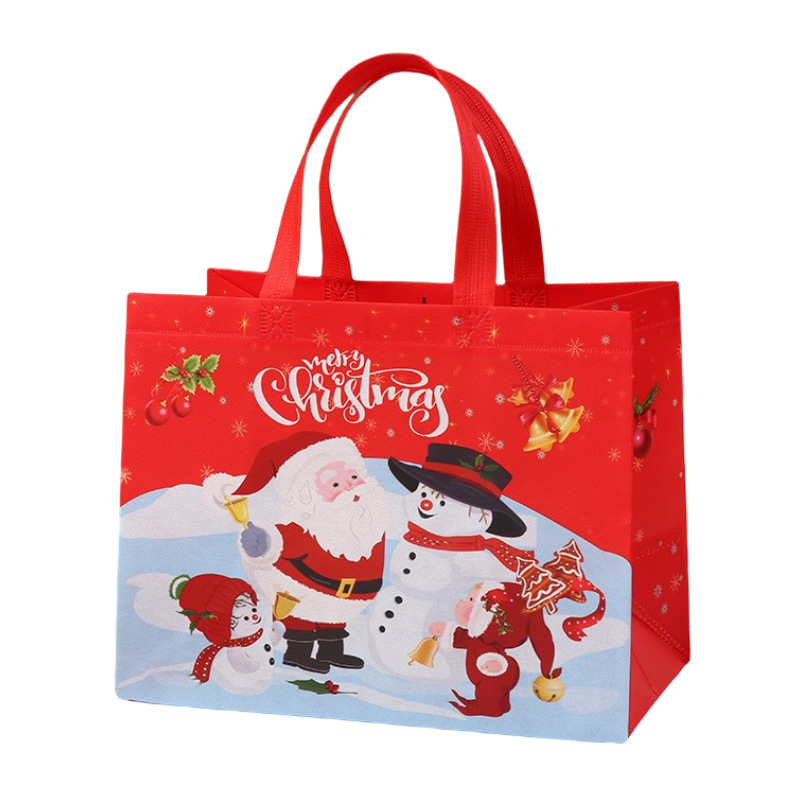 Bolso no tejido de Navidad bolso de mano logotipo personalizado gran película de dibujos animados transfronterizos alta sensación bolsa de embalaje de regalo