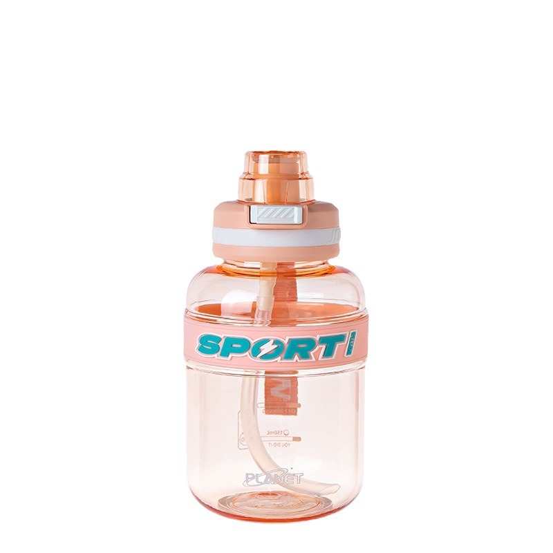 Taza de agua de gran capacidad taza de plástico estudiantes masculinos y femeninos niños escuela deportes especiales hervidor de paja