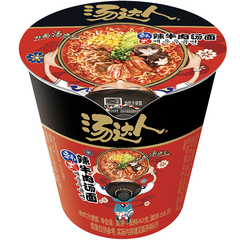 統一湯達人即席麺 日本豚骨ラーメン 酸辣ロシアンスープ即席麺 樽入り食品（Y）