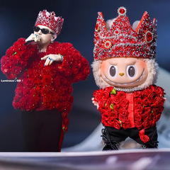 GD同款高定联名labubu娃衣拉布布一三代权志龙玫瑰花皇冠世界巡演
