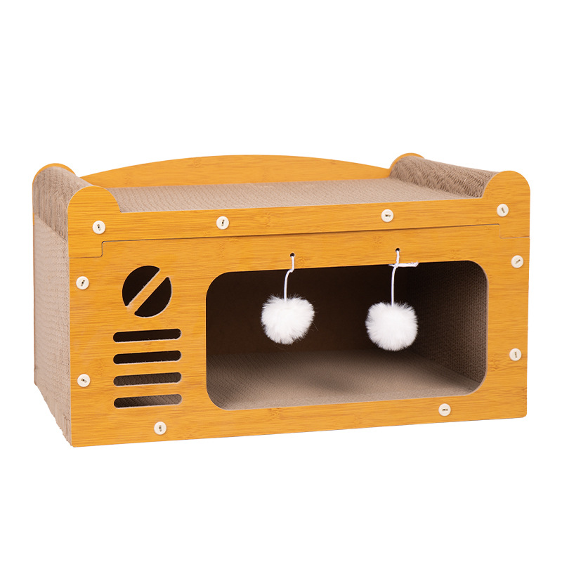 Directo de fábrica resistente al desgaste no-chip de papel corrugado gato nido gato escalada rack multi-funcional gato rasguño tablero gato sofá gato juguete