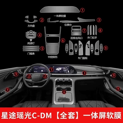 Suitable for 25 Models of Xingtu Yaoguang C-Dm Instrument Navigation Screen Transparent Film Central Control Film Interior Protection (Car interior film) - 25-models-of-xingtu-yaoguang-c-dm-full-set-of-tpu