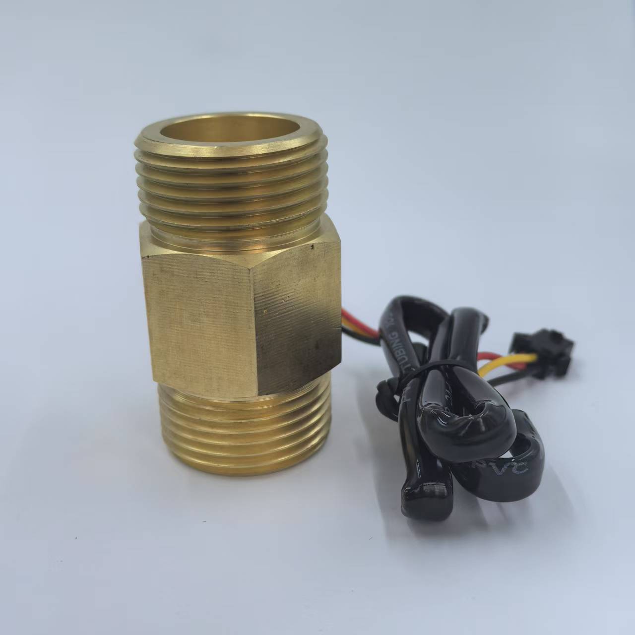 1寸外螺纹全铜壳 涡轮流量计 脉冲NPN信号霍尔水流量传感器