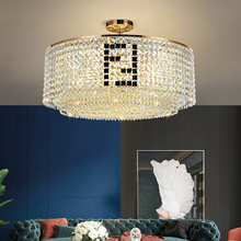 轻奢圆形水晶灯LED客厅灯奢华餐厅灯卧室灯网红灯厂家批发