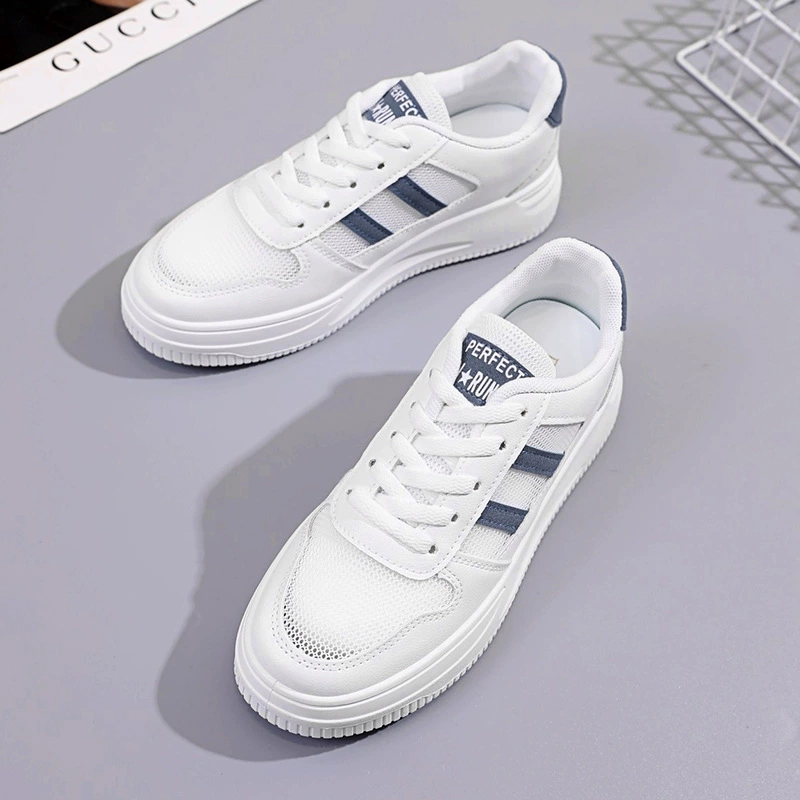 Белые туфли женские летние тонкие сетчатые дышащие туфли 2024 для досок новые универсальные популярные белые туфли повседневная спортивная сетчатая обувь