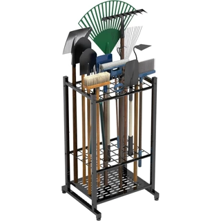 亚马逊园林清洁工具收纳架农具整理工具架多用途园艺工具整理器