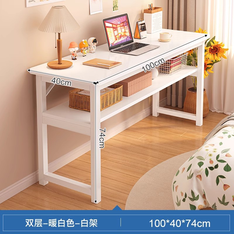 Mesa larga y estrecha mesa de estudio para dos personas mesa de estudio de alquiler simple mesa de trabajo dormitorio contra la pared mesa de computadora