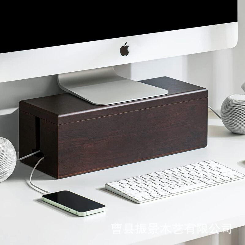 メーカー既製木製配線箱、無垢材プラグインボード、電線整理箱、電源ソケット整理木箱、電線収納|undefined
