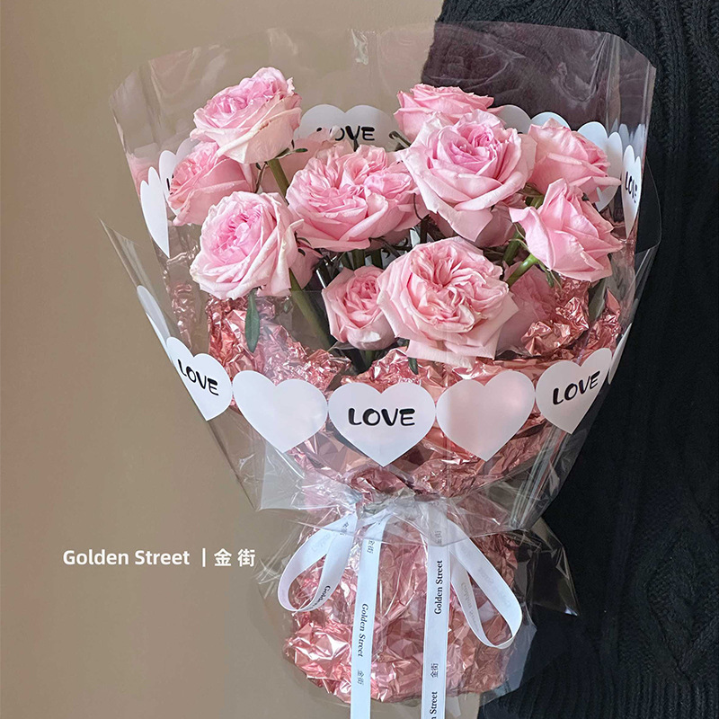 Huaxi flor revestido papel de estaño en forma de papel de estaño buquete de papel de embalaje plegado color plateado material al por mayor de alto nivel