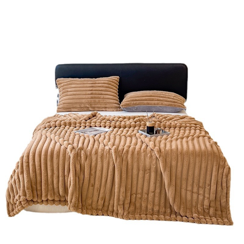 Manta de Felpa de Piel de Conejo de Alta Densidad, Manta Cálida de Doble Cara para Invierno, para Oficina, Sofá, Siesta, Regalo.