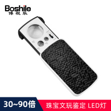 放大镜正品随身携带鉴定专用维修用高倍带灯便携式珠宝100led灯