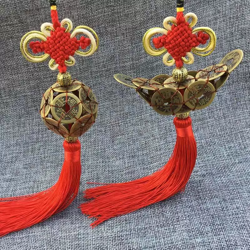 Фабрика прямой золотой оправе китайский узел меди деньги Плетеный паспарту Yuanbao Baoping праздничный автомобиль кулон