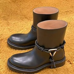 2025秋冬新款长靴圆头显瘦粗跟复古百搭英伦风骑士靴时装靴