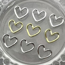 diy美甲饰品简约镂空桃心爱心形立体合金DIY指甲美甲饰品现货批发