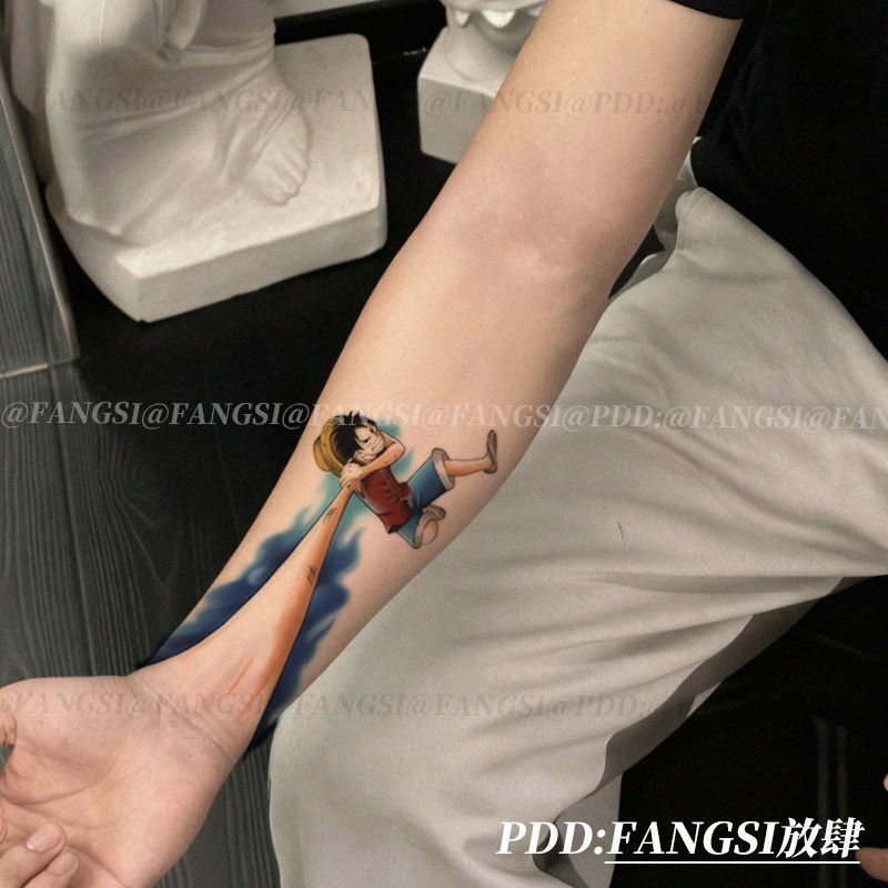 New One Piece Luffy Colorful Tattoo Stickers, Trendy and Cool for Men and Women, Waterproof and Long-Lasting, Fire Fist Simulation Scar Cover New One Piece Luffy Colorful Tattoo Stickers, Trendy and Cool for Men and Women, Waterproof and Long-Lasting, Fire Fist Simulation Scar Cover