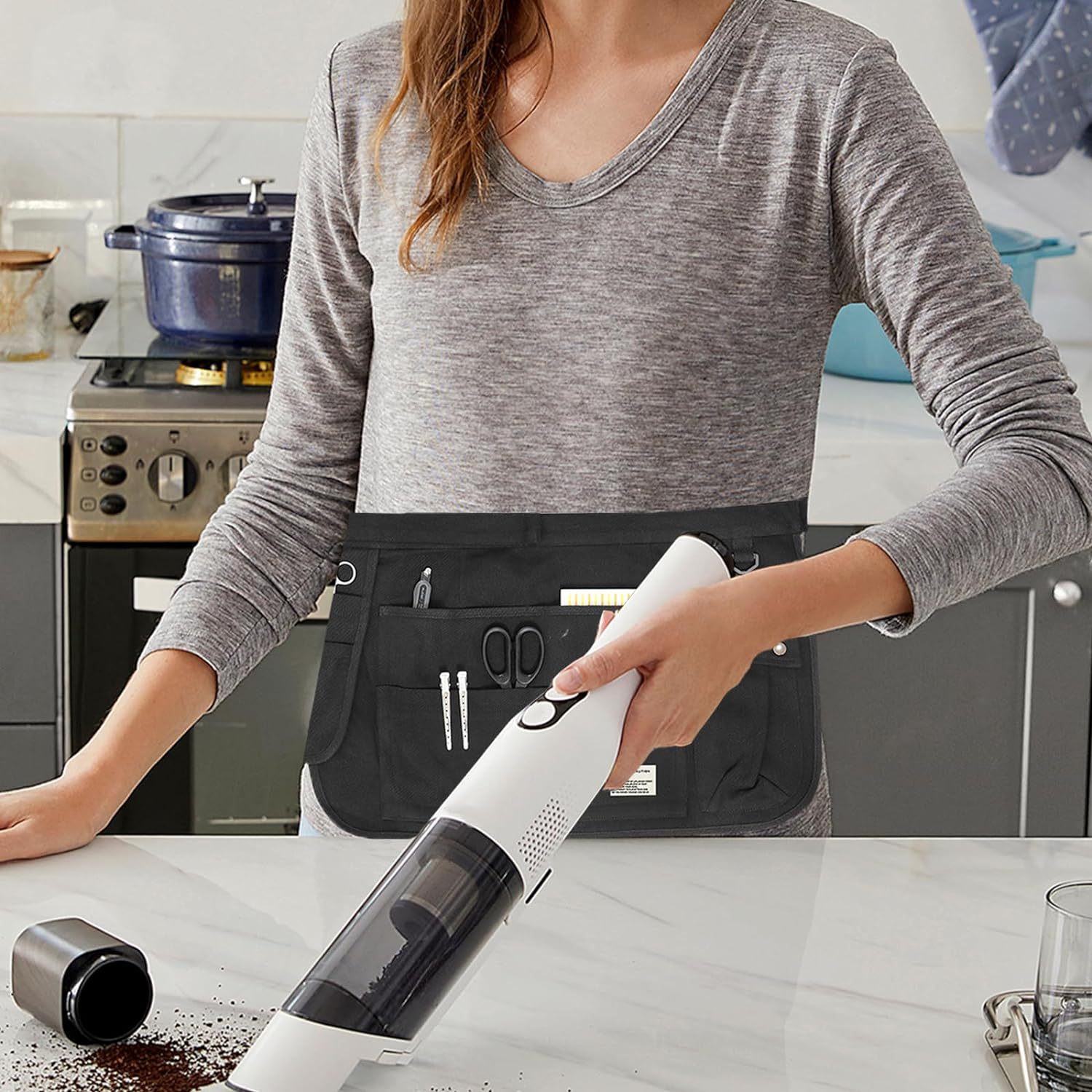 (2개) 새로운 앞치마 도구 허리 가방 산업 원예 도구 저장 다기능 멀티 포켓 캔버스 하프 앞치마 재고