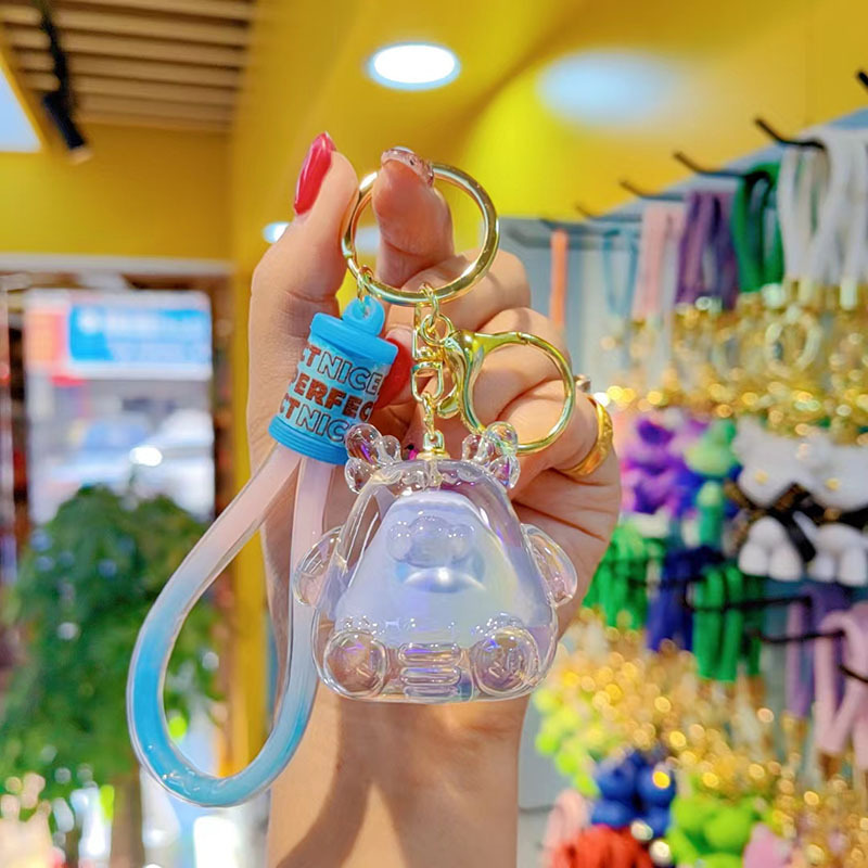 Llavero con Colgante de Dragón de Hielo y Nieve Colorido Electrochapado, Lindo Llavero de Pareja, Accesorio de Llavero con Cuentas de Dragón