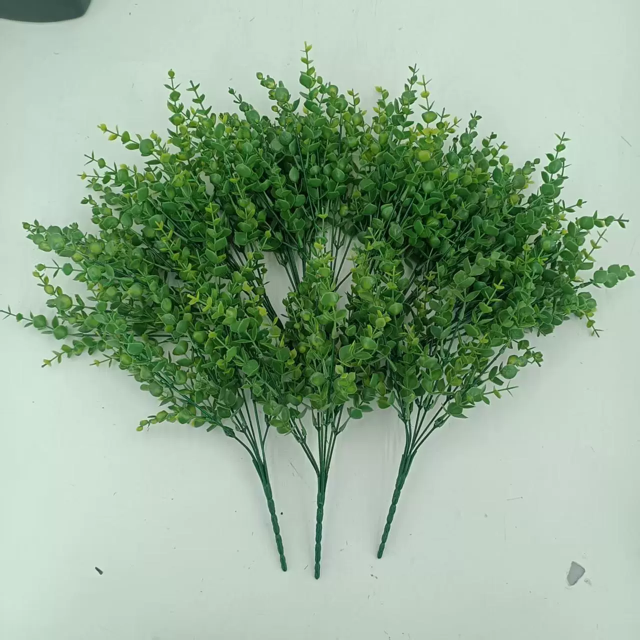 仿真优加利叶把束绿植假花装饰圆叶塑料植物金钱叶子园林布景