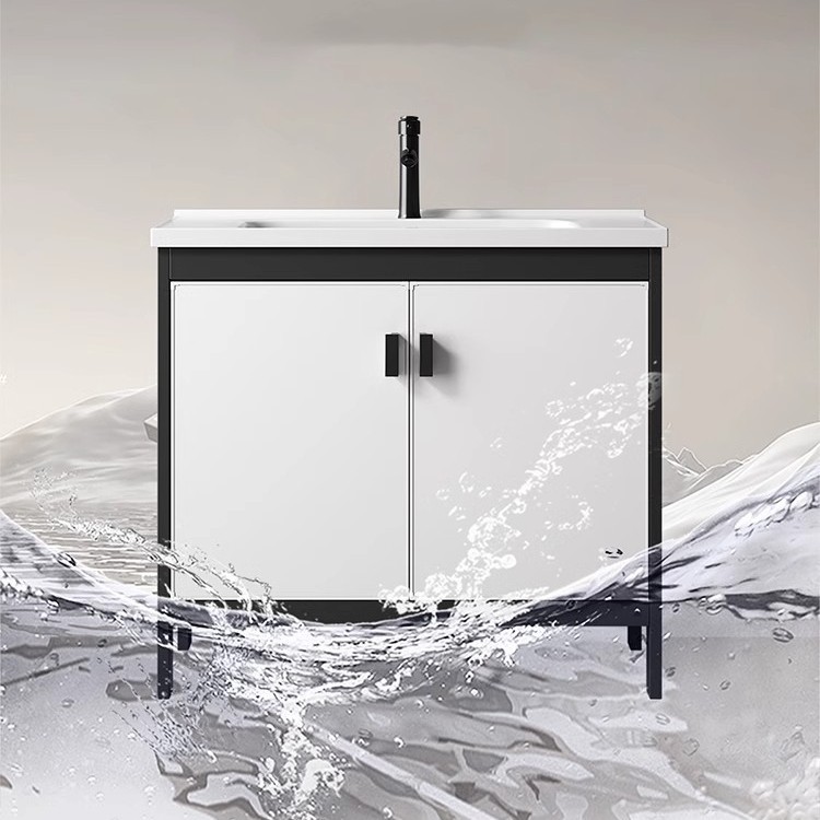 gabinete de baño de aluminio espacial combinado lavabo lavabo cerámica integrado lavabo lavabo inodoro inteligente