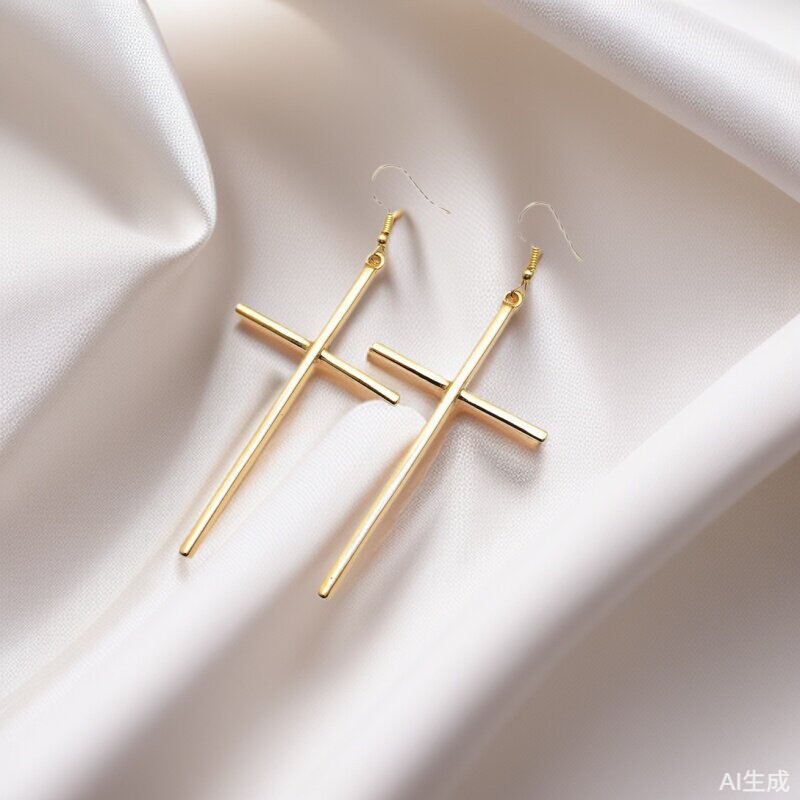 2026 Cross-Border Punk Earrings Trendy Fashion Textured Long Cross Earrings Amazon Hot-Selling Cross-Border Earrings Wholesale