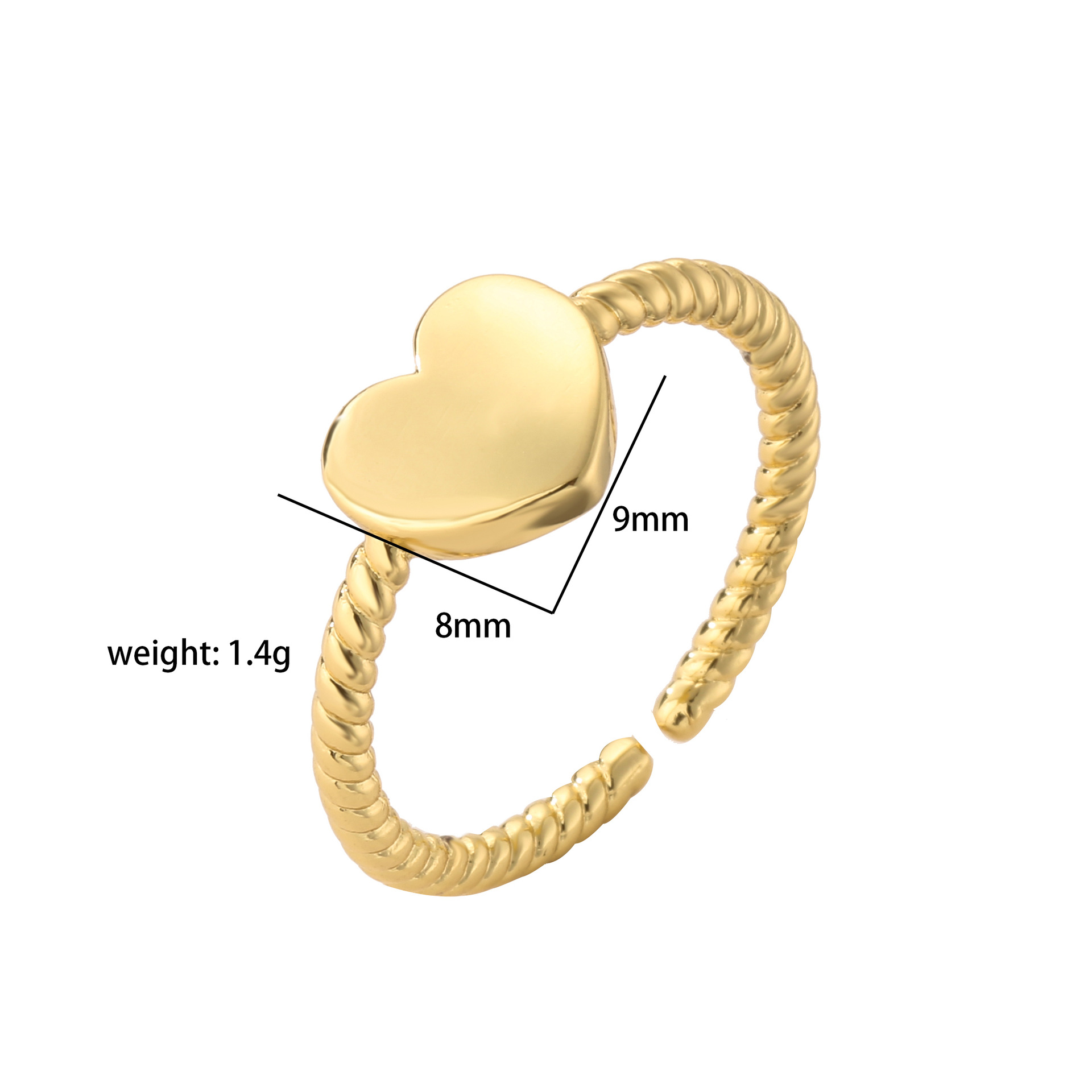 Womenu0027S Fashion Simple Style Geometric Heart Alloy Zircon Rings Copper Rings