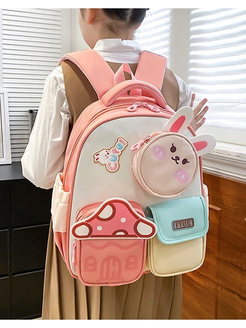 幼稚園の女の子用漫画風うさぎ柄リュックサック、小学生の男の子用可愛いクマ柄リュックサック、負担軽減スクールバッグ|undefined