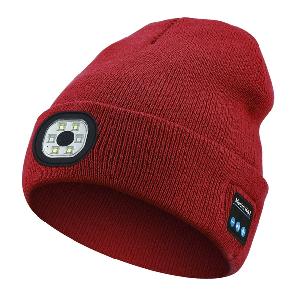 M1-BL10-Six-Light Bluetooth Light Cap-Watermelon Red