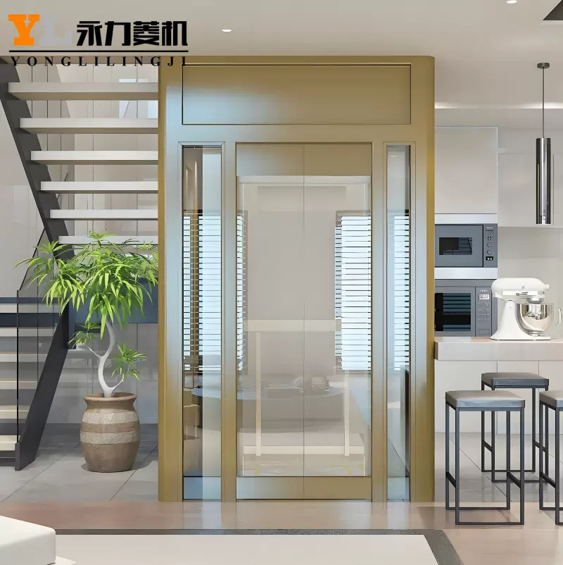 家用电梯室内二层四层小型观光复式别墅自建房阁楼定制别墅梯